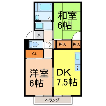 茨木ハイツの物件間取画像